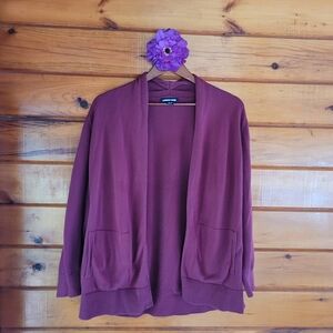 Purple Open Front Cardigan